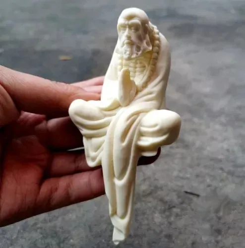 Buddha Statue Decor Tagua Nut Bodhidharma Master of Zen Arhat Dharma