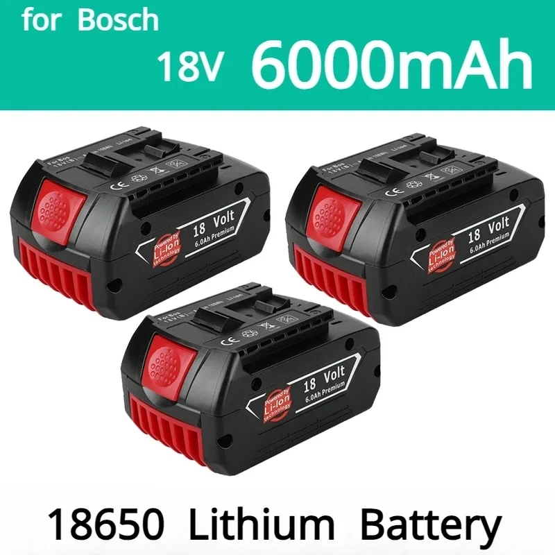 

18V Battery 6.0Ah for Bosch Electric Drill 18V Rechargeable Li-ion Battery BAT609, BAT609G, BAT618, BAT618G, BAT614 + 1Charger