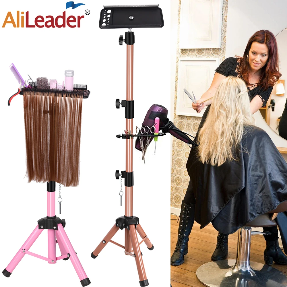 Heavy Duty Wig Stand Tripod Adjustable Mannequin Head Stand With Tray With Multifunction Double-Side Teeth Hair Tray For Display