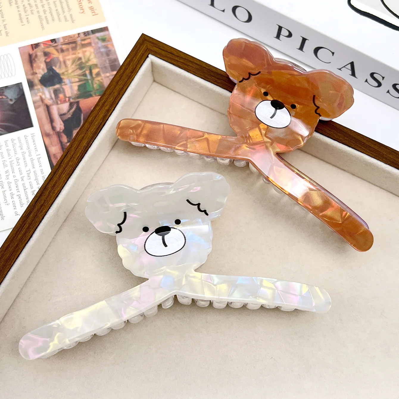 1 قطعة انتزاع الشعر السيدات الكورية الكرتون Kawaii تيدي بير تنوعا مخلب شعر أغطية الرأس عالية الجودة خلات إكسسوارات الشعر