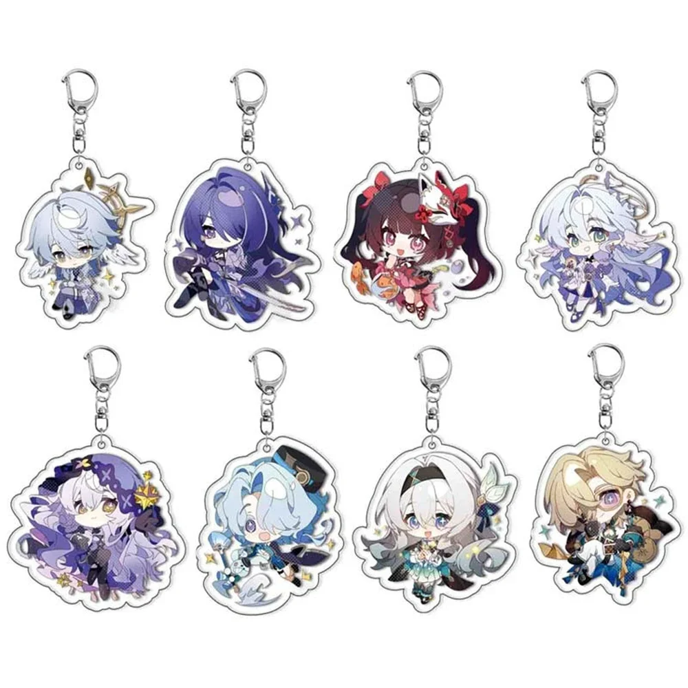 Game Honkai Star Rail Sunday Acheron Black Swan Sparkle Robin Misha Cosplay Keychain Acrylic Key Chain Pendant Keyring