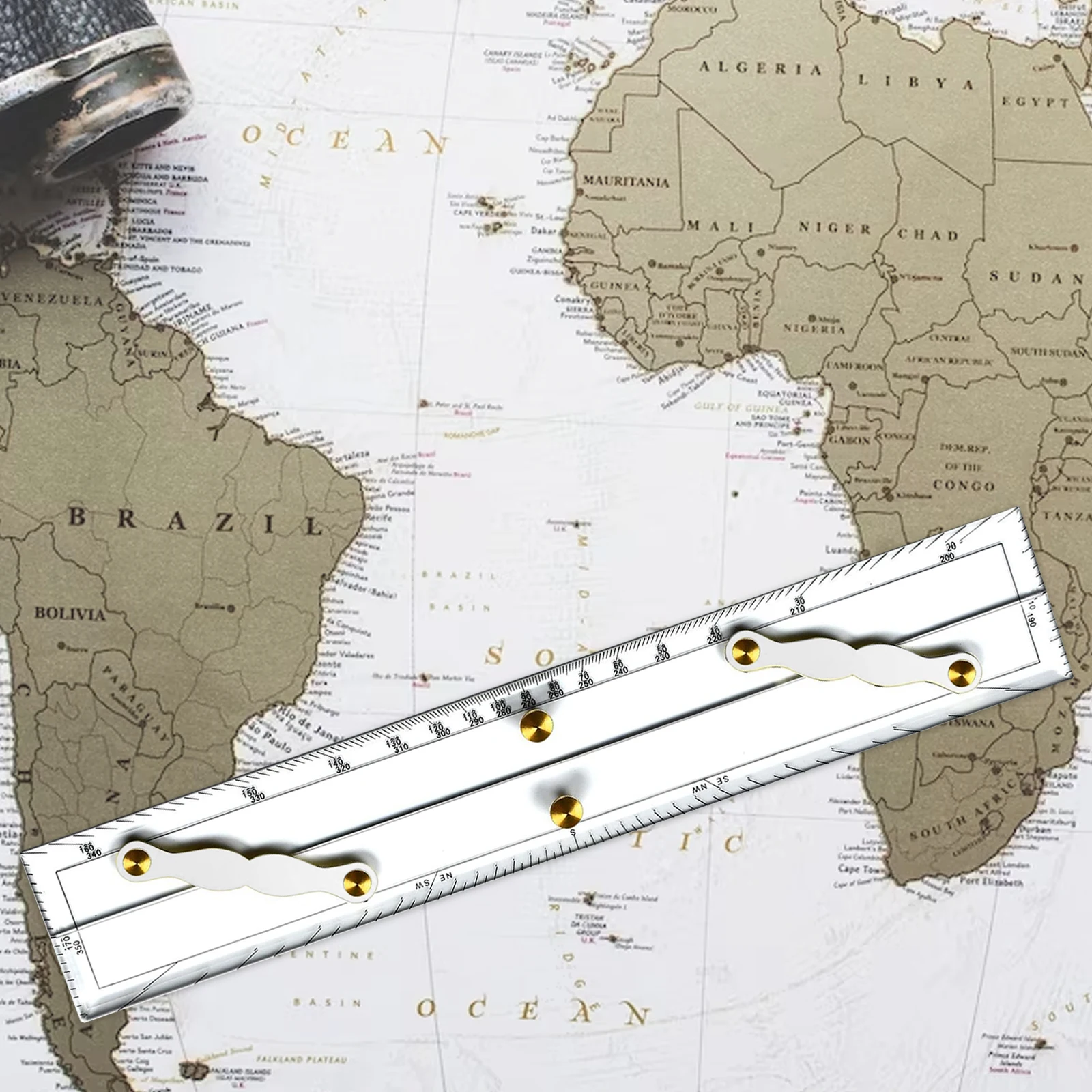 Navigatie Parallelle Liniaal Universele Mapping Punten Om Lichtgewicht Maritieme Parallelle Liniaal Rolliniaal Te Trekken Voor Tekenbootstudent