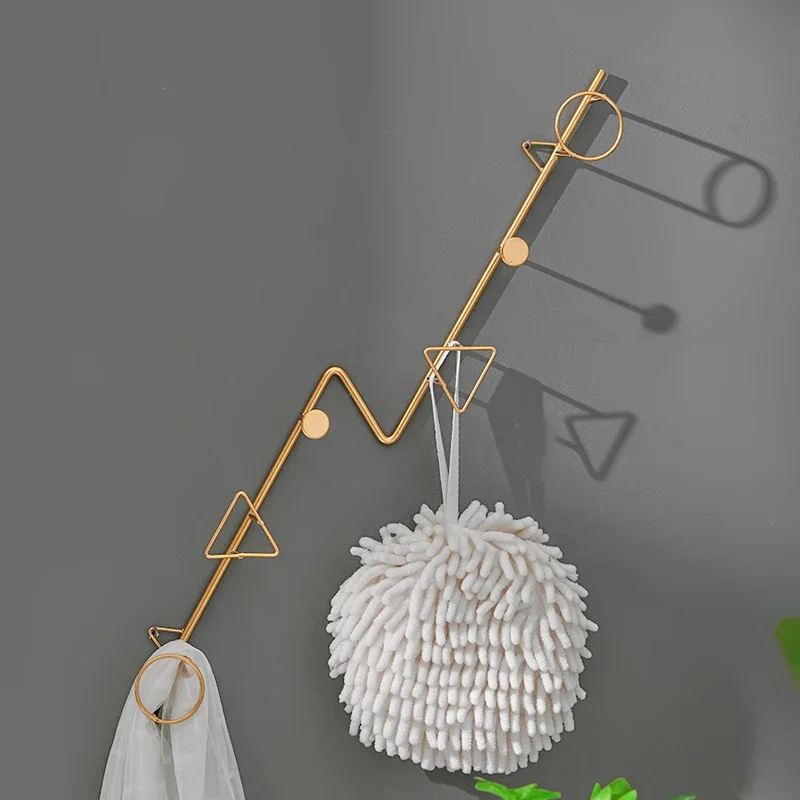 Nordic Hook Narrow Coat Racks Wall Metal Bathroom Gold Entryway Modern Coat Racks Bedroom Simple Porte Manteau Home Furniture