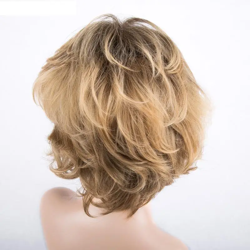 2024 neue heiße goldene Perücke Frauen kurzes Haar flauschiges lockiges Haar synthetische Faser Stirnband täglichen Gebrauch Cosplay Peruca de Cabelo Curto