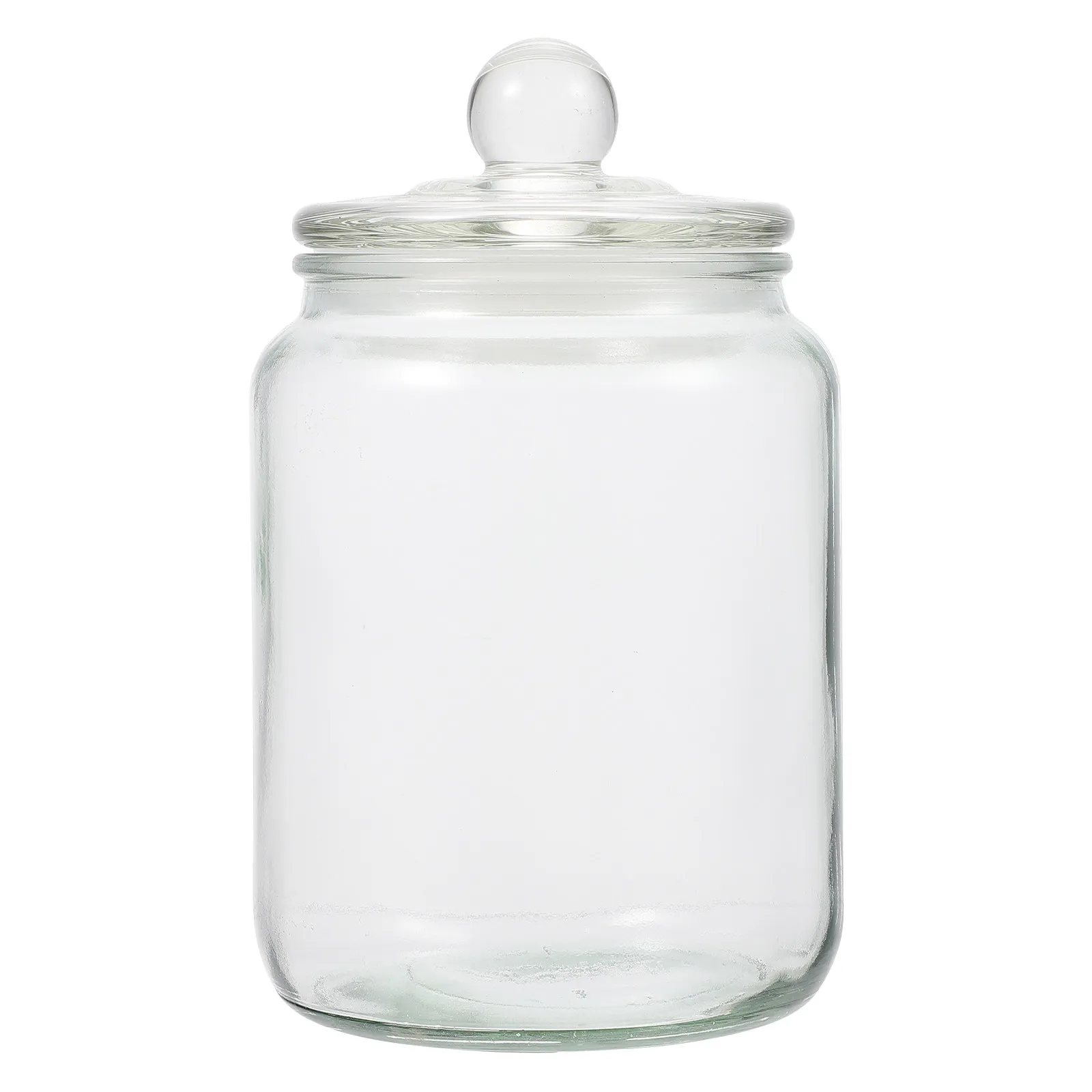 1Pcs 2L Transparent Glass Storage Jar Dustproof Food Storage Container with Smooth Surface Fine Workmanship for Grains Tea Candy
