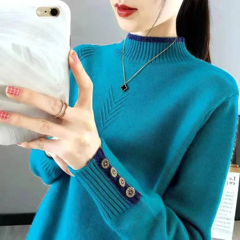 Basic Women Turtleneck Sweaters Korean Version new Knitted Sweater Autumn Winter Tops Slim Women Pullover Jumper Soft Warm Pull