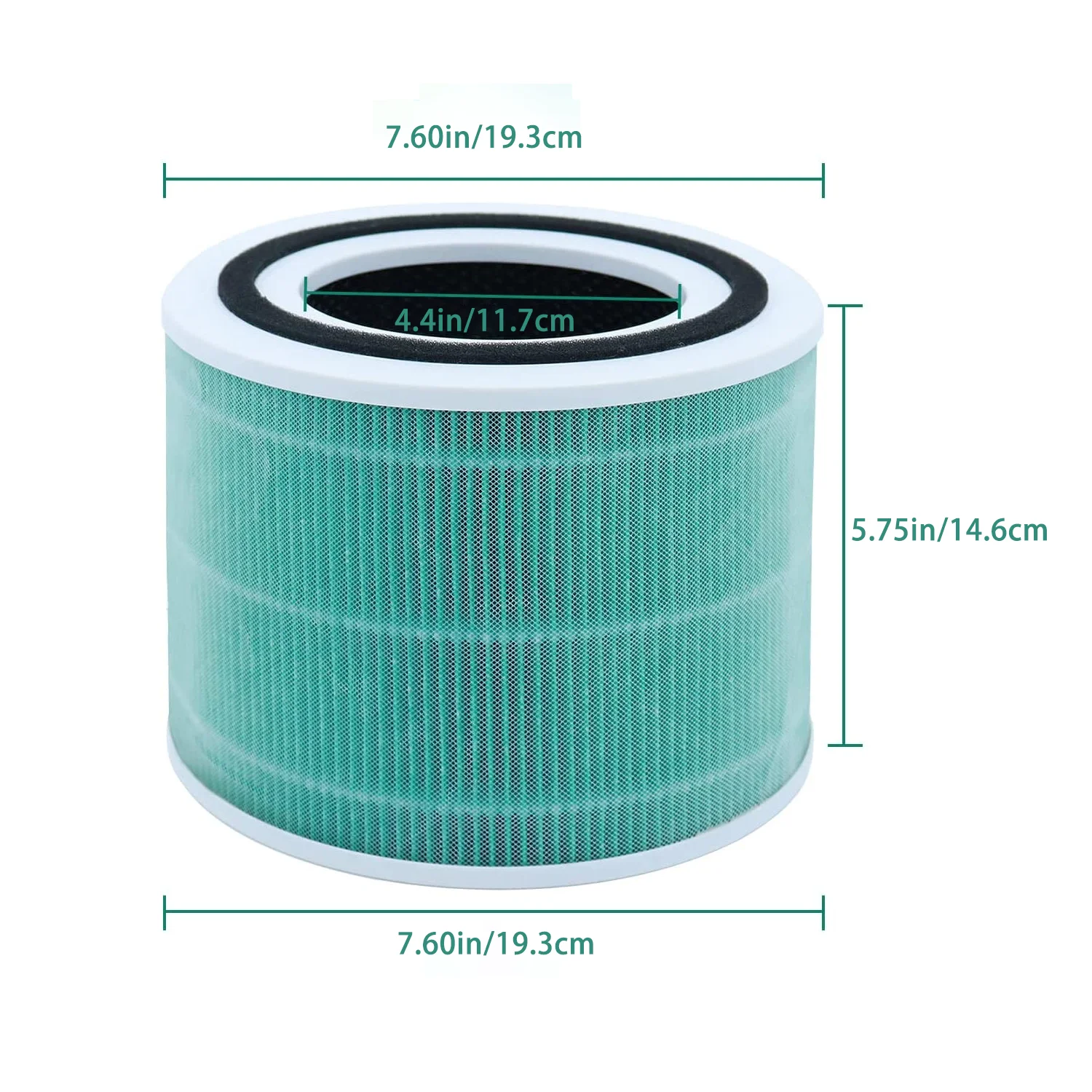 for LEVOIT Core 300 and Core 300S Filte Replacement High-Efficiency Activated Carbon Air Purifier, H13 Grade True HEPA Filter 3-