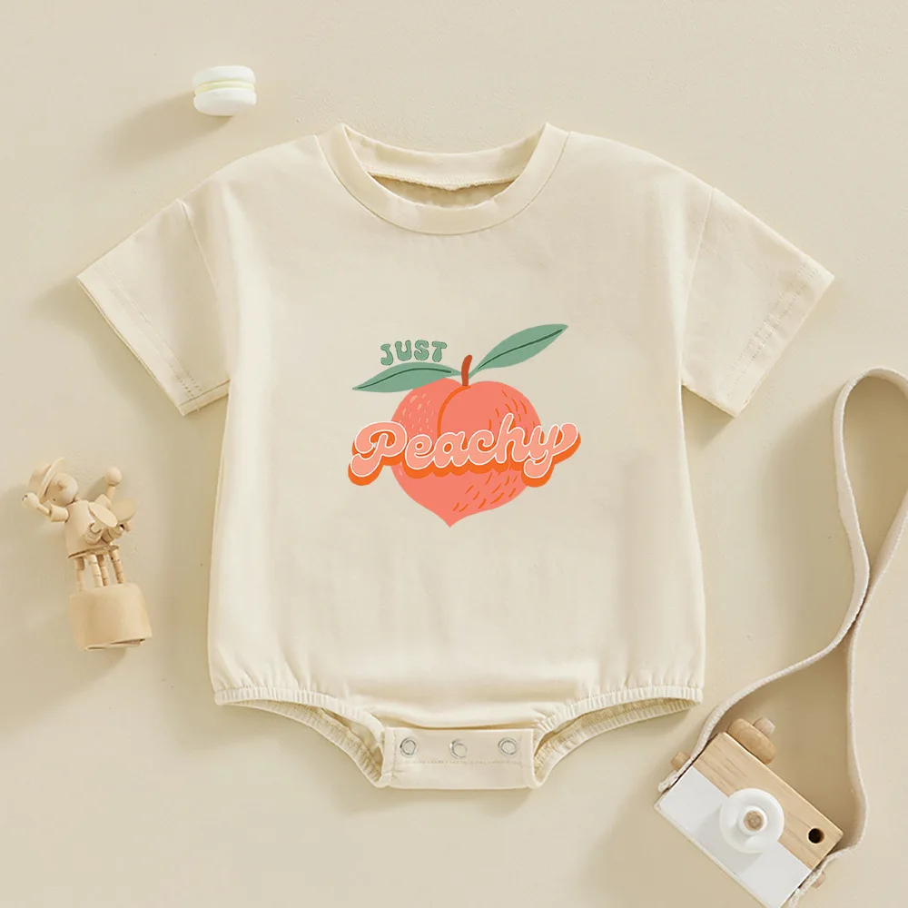 Just peachy baby romper Breathable Baby Oversized T-Shirt Romper baby Baggy Bubble Romper for new born gift