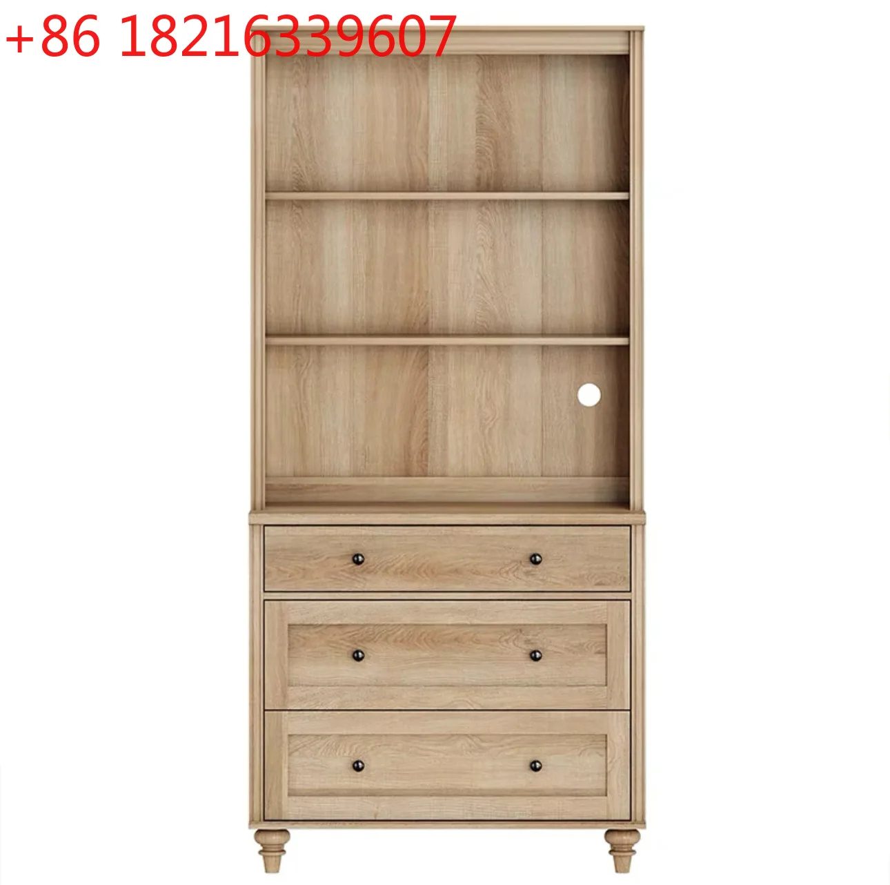 YAO American retro solid wood study storage cabinet open living room figure display cabinet home