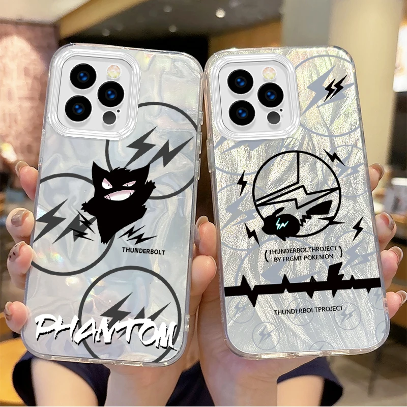 

Cute Pokémon Pikachu Gradient Matte Phone Case for iPhone 16 15 14 13 12 11 Pro Max Plus XS XR 8 7 6 Plus Back Shockproof Covers