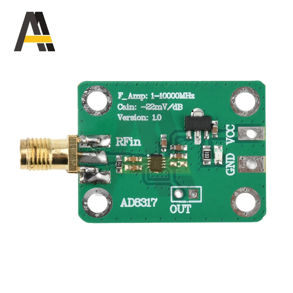 AD8317 تيار مستمر 7-15 فولت RF وحدة عالية التردد الناتج سجل كاشف الطاقة متر-55dBm-0dBm RF إشارة كشف الطاقة 1 متر-10000 ميجا هرتز