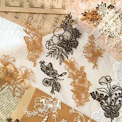 10 pcs Diy Scrapbooking paper Plants flowers Lace Decoration paper Hollow Card Collage material cards DIY hand made craft paper