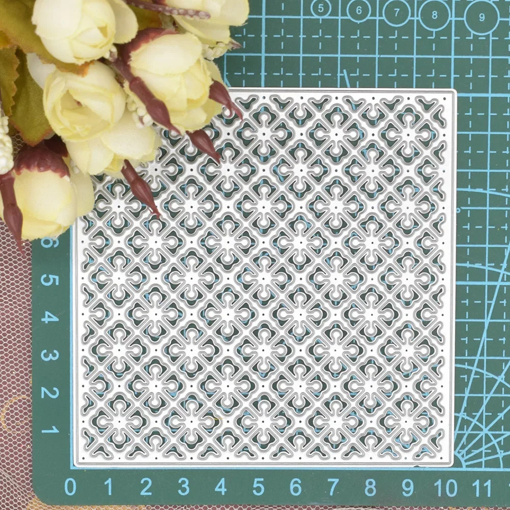 1PC Lace Square Background Frame Metal Cutting Dies For Scrapbooking Album Card Making Paper Embossing Die