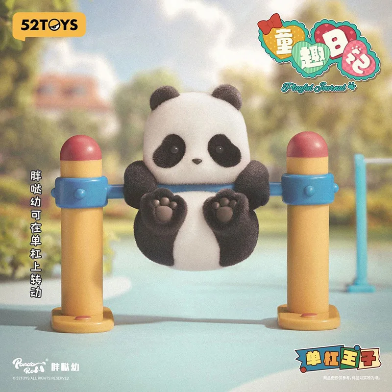 

52TOYS Panda Roll Playful Diary Series Blind Box Flocked Cute Panda Figure Collectible Desktop Decor Gift For Animal Lovers Kids
