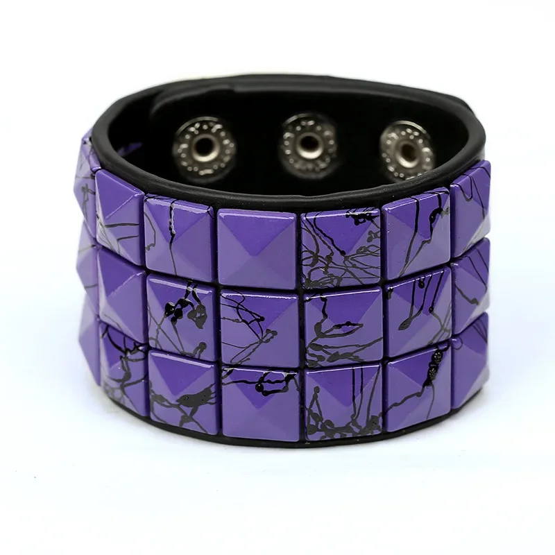 Fashion 9 Colors Double Belt Leather Wrist Friendship Big Wide Bracelet For Male Female Buckle Vintage Punk Jewelry