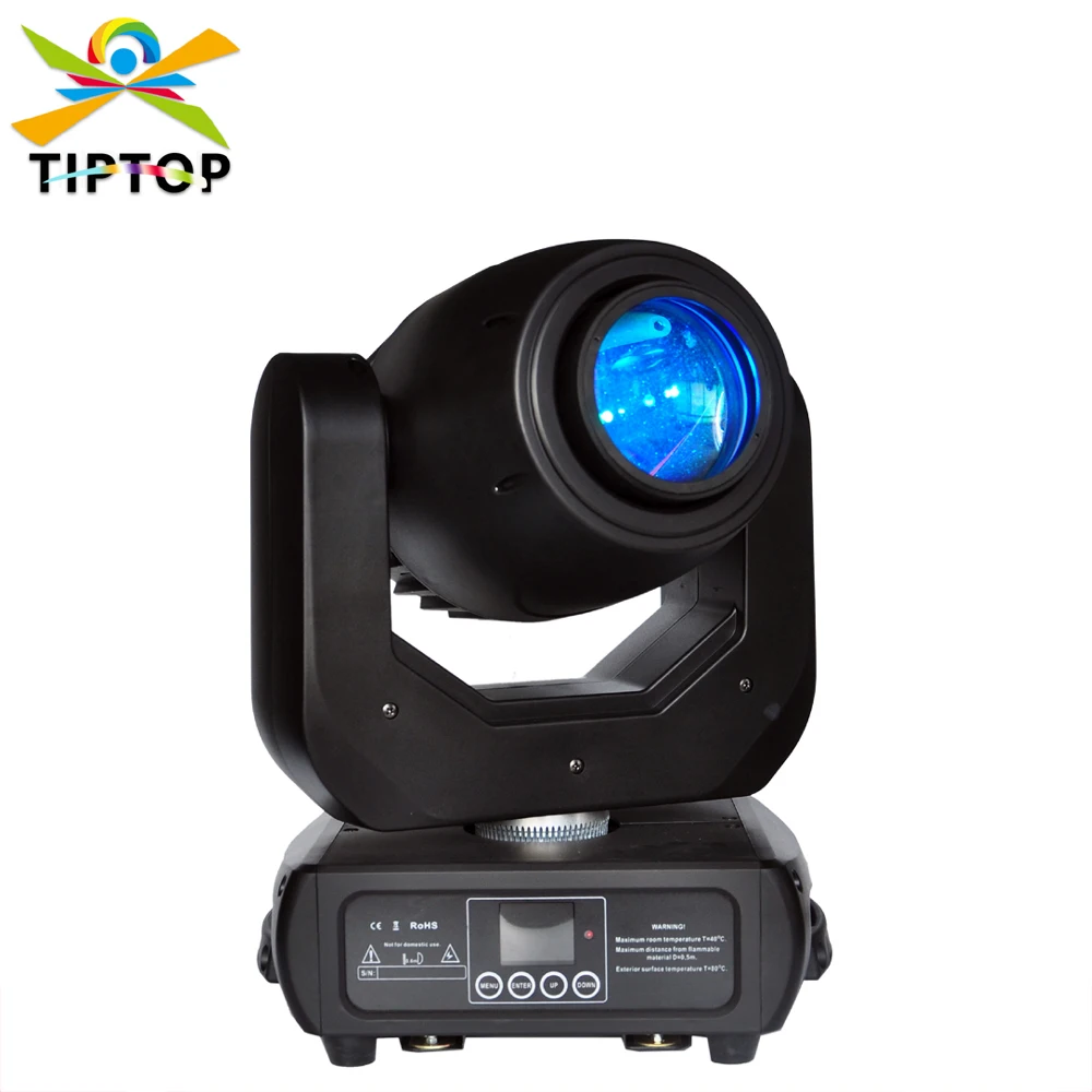 TIPTOP STAGE LIGHT 150W Spot Led Moving Head Light Bi-direction Rotate 3 Facet Prism 3 Phase Motor 4 Button LCD Display CE ROHS