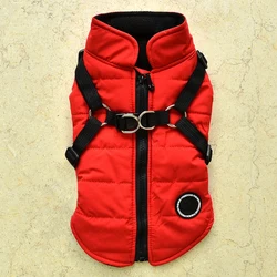 Pet Dog Jacket With Harness Winter Warm Dog Clothes Waterproof Small Dog Coat Puppy Pet Clothing Chihuahua French Bulldog Outfit