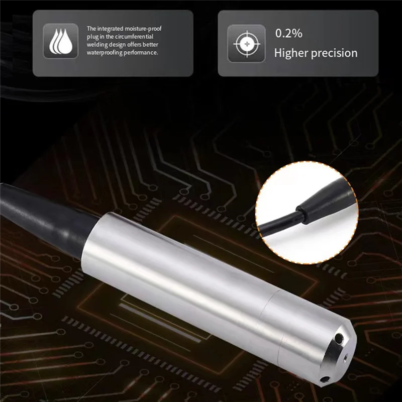 AT82-0-1 Meter Range Input Type Liquid Level Sensor Probe Fire Pool Liquid Level Display Water Level Transmitter 4-20Ma Output