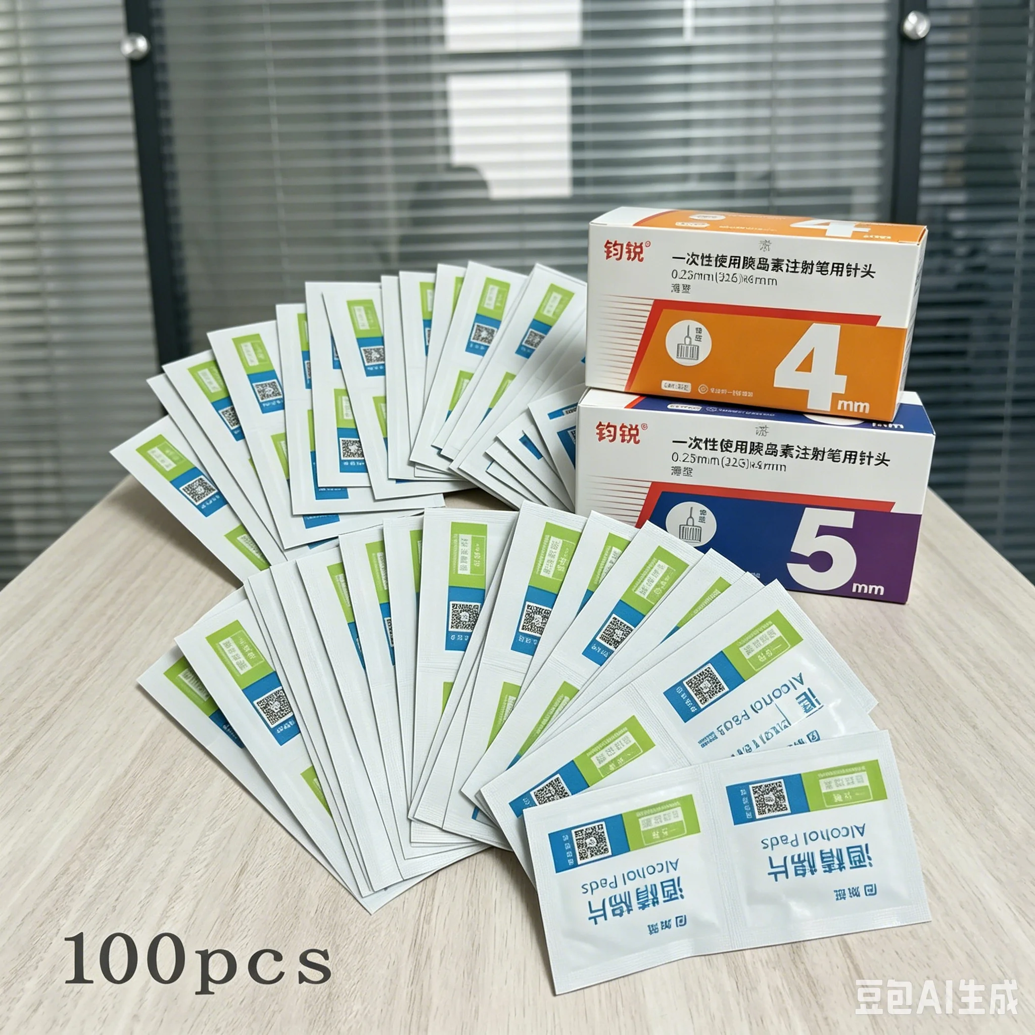 100 pieces/box, including 100 sponges, this is a universal insulin needle DIY disposable insulin needle