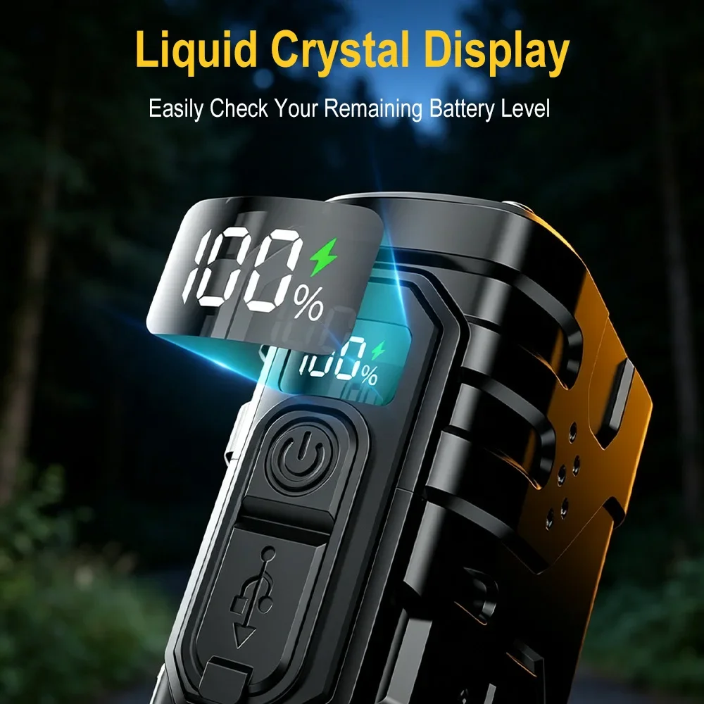 BORUIiT Hand Crank EDC LED Flashlight Type-C Rechargeable Self-Powered Torch Waterproof Outdoor Camping Riding Lantern view 3