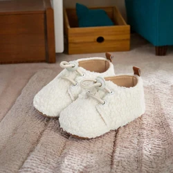 Newborn Infant Baby Boys Girls Fleece Booties Stay On Socks Soft Shoes Non Skid Winter Warm Christmas Slippers
