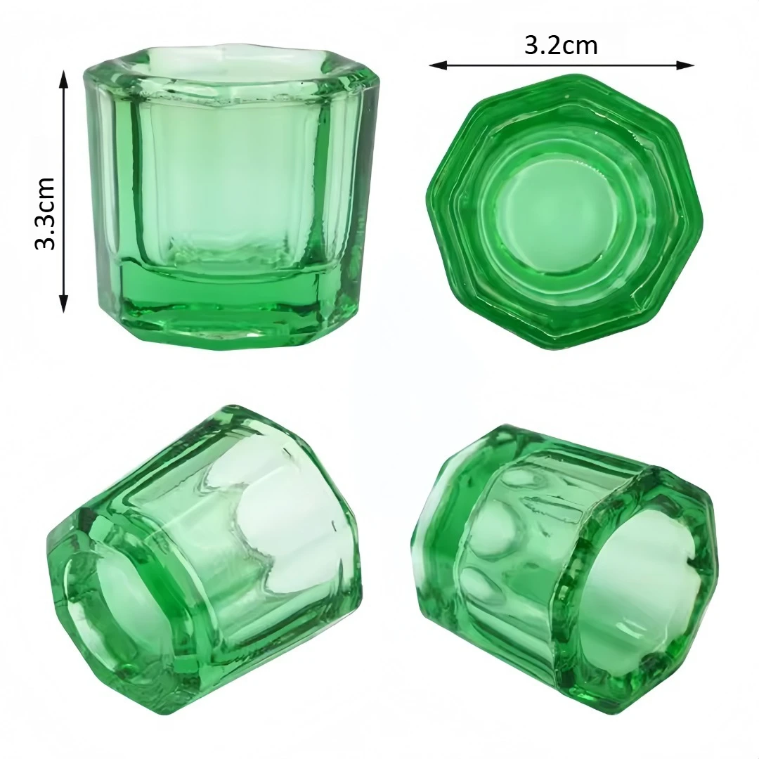 Dental Oral Material Colored Octagonal Cups Adhesive Powder Mixing Cups Self-Curing Prism Thickened Glass Cups for Dental Use