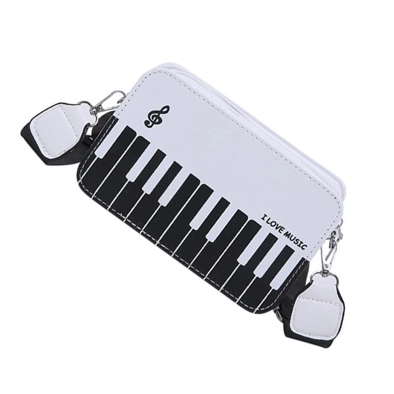

G5AE Fashionable Piano Note Shoulder Purse PU Leather Crossbody Bag Casual Travel Bags For Daily Activities And Event