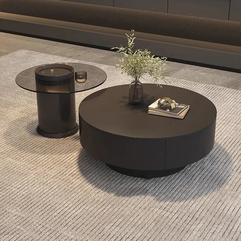 

Aesthetic Round Coffee Table Space Saving Simple Living Room Minimalist Side Table Modern Kaffee Tische Ornaments Home Decor