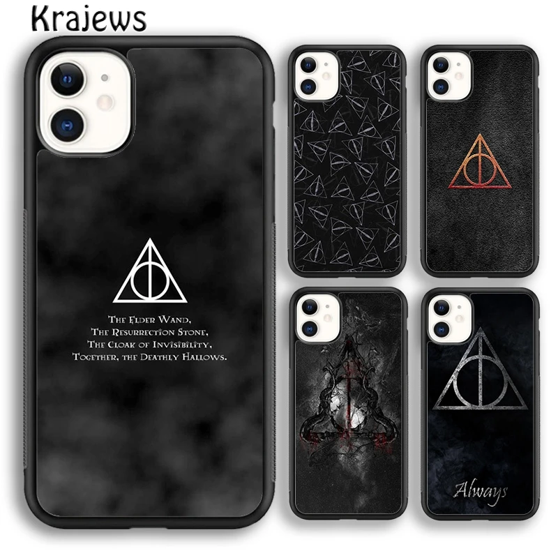 Krajews Deathly Hallows Logo Phone Case Cover For iPhone 16 15 SE2020 14 6 7 8 plus 11 12 13 pro max coque Shell Fundas