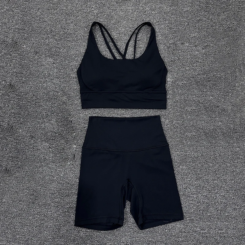 Soisou Nylon Gym Yoga Conjunto de shorts de ciclismo feminino