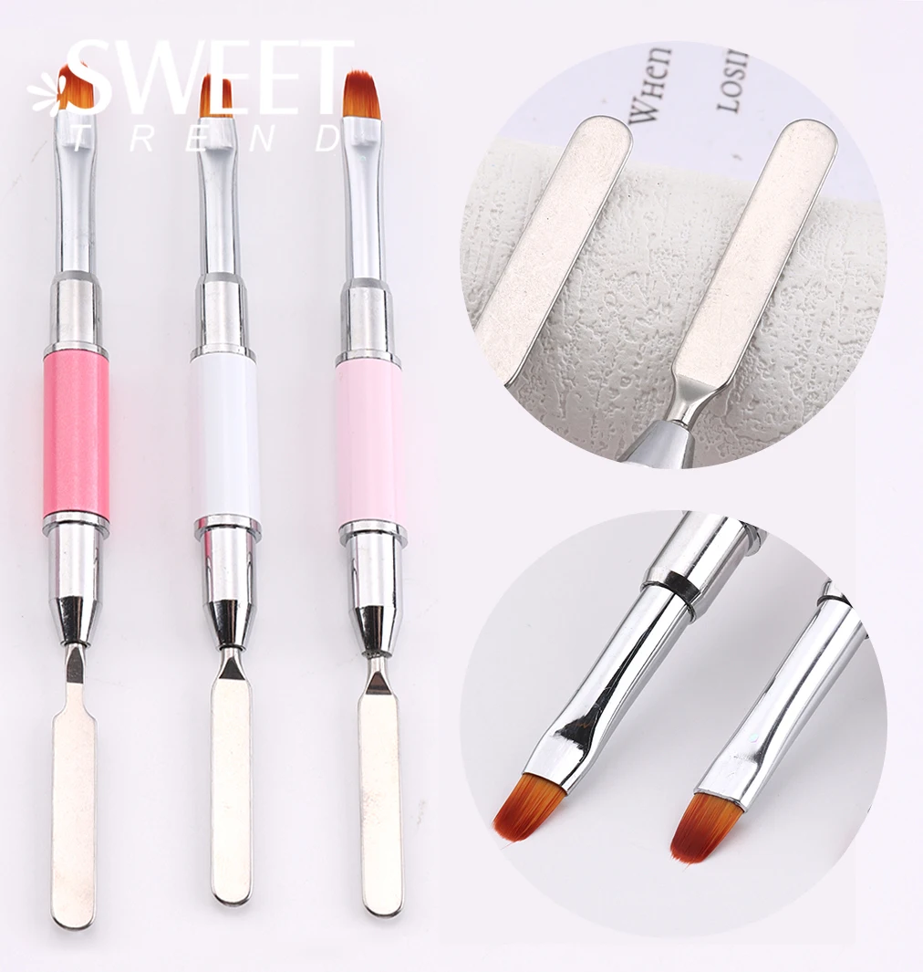 

Double-Ended Poly Nail Gel Brush Acrylic Extension Gel UV Pen Palette Painting Pen Remover Spatula Stick Manicure Nail Art Tools