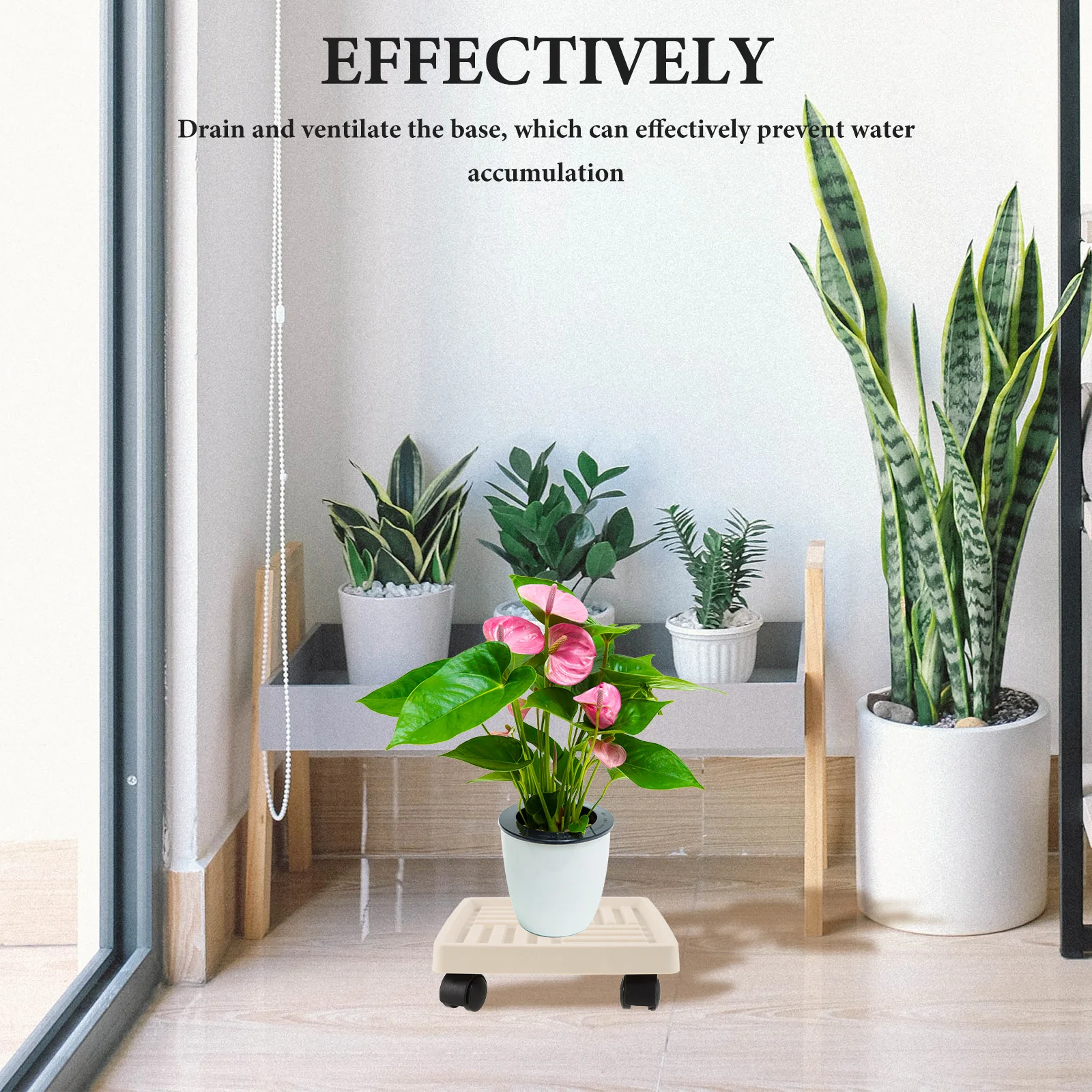 

Rolling Plant Tray With Wheels Movable Flowerpot Tray Plastic Planter Holder For Indoor Outdoor Garden Use Plant Storage Mover