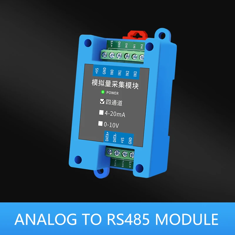 Four-Channel Analog Input 4-20mA To 485 Serial Modbus RTU Current Voltage AI Acquisition Module with Modbus RTU Interface