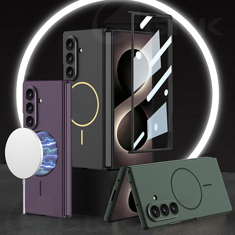 For Magsafe Wireless Charge Case For Samsung Galaxy Z Fold 8 Ultra Screen Glass Protective Slim Cover For Galaxy Z Fold7 Case