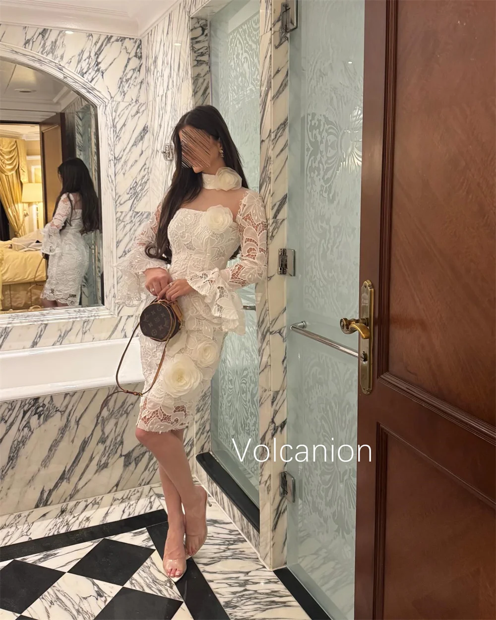 Индивидуальные современные стильные кружевные узорные аппликации трапециевидной формы с квадратным вырезом мини-платья на заказ сексуальные