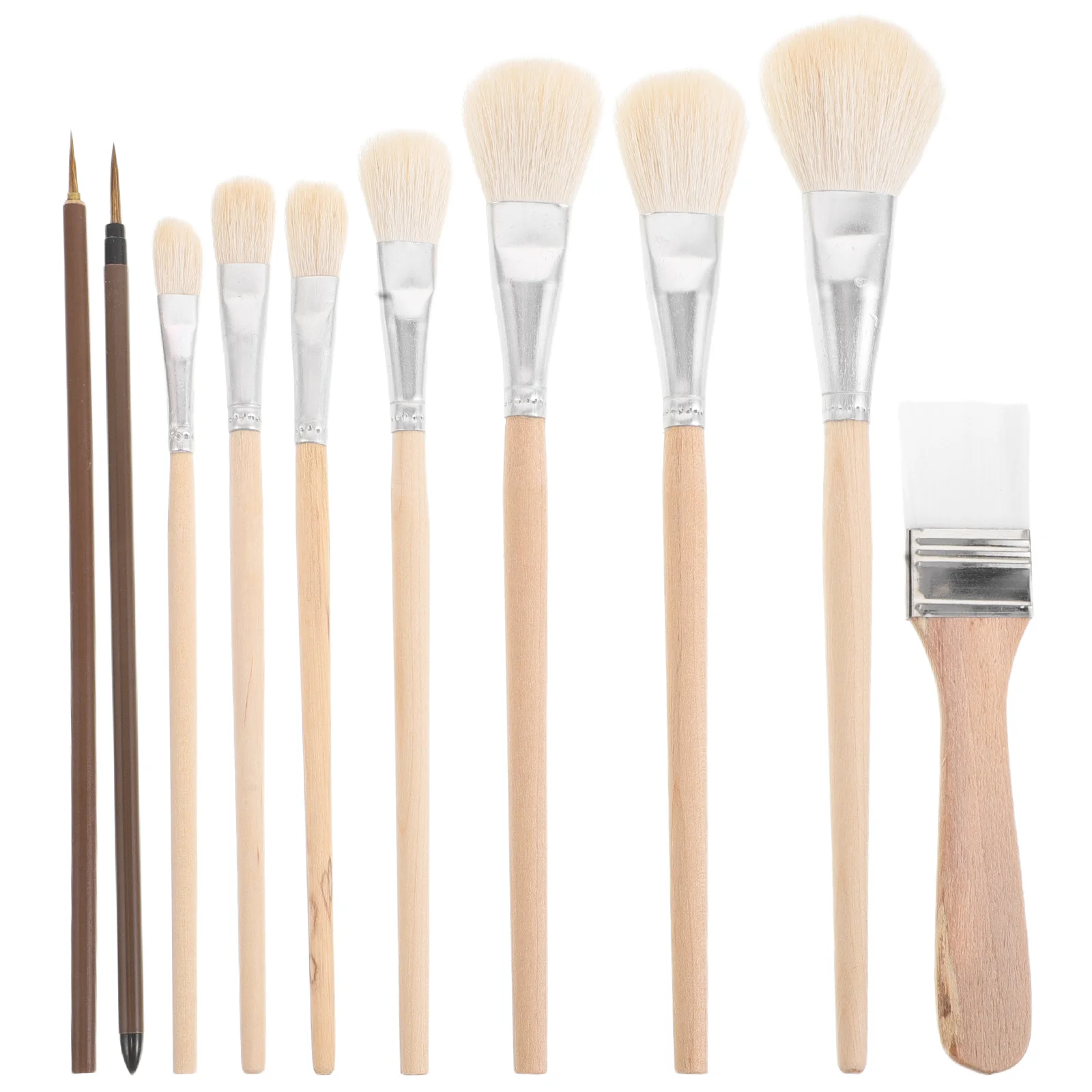

1Set Oil Painting Brush Set Soft Bristles Fine Tip Detail Brushes for Watercolor Ceramic Glazing Pottery Painting