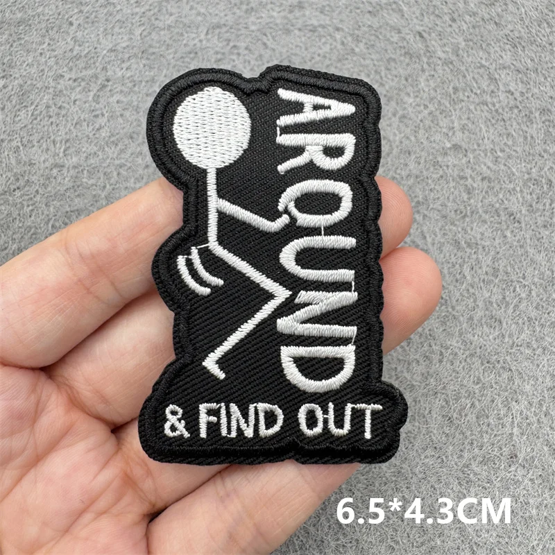 Warnung Gefahr Eisen auf Patches für Kleidung Cartoon Buchstaben Nähen Stickerei Patch auf Jacke/Hut Rucksack Aufkleber Abzeichen – Detail 3
