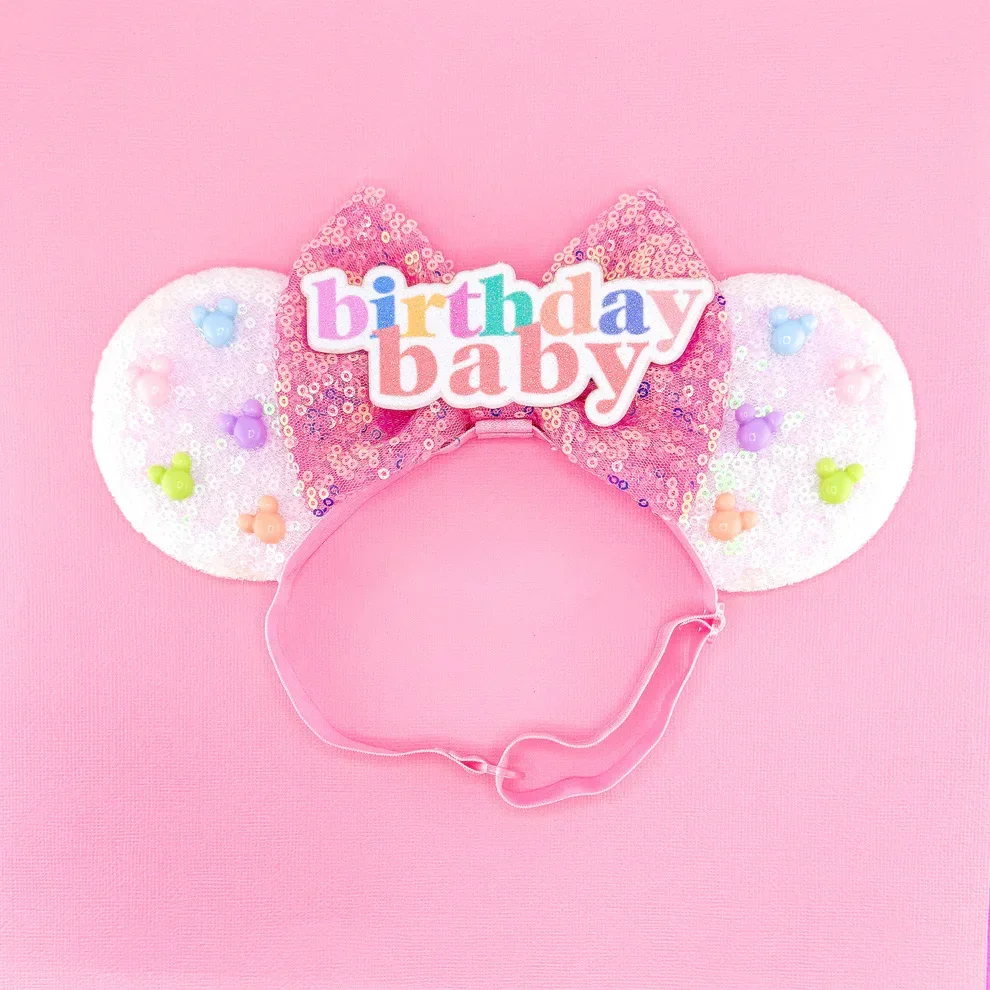 Disney Mickey Girl Velvet Ear Headband Soft Butterfly Knot Headband Halloween Party Christmas Hair Accessories