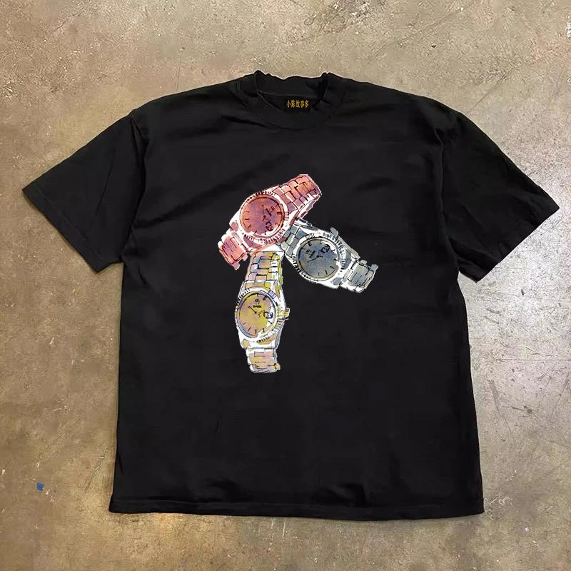 pure-cotton-short-sleeve-t-shirt-unisex-loose-fit-american-retro-style-heavyweight-couple's-casual-wear-summer-2025