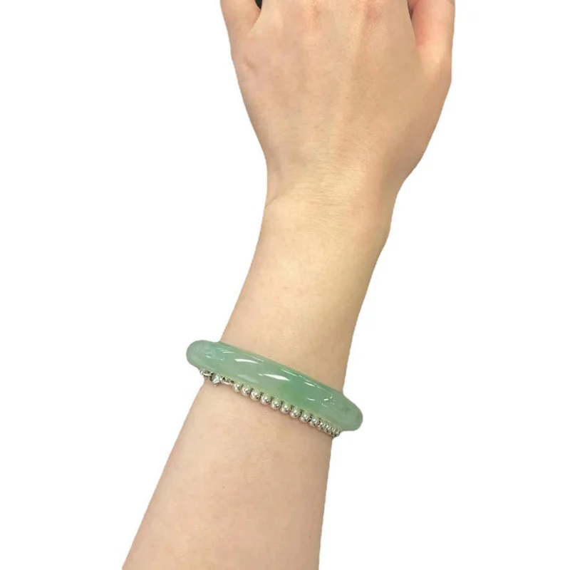 الراقية مجوهرات مثل الفاكهة الطبيعية ميانمار اليشم سوار الضوء الأخضر الزهور العائمة منعش S