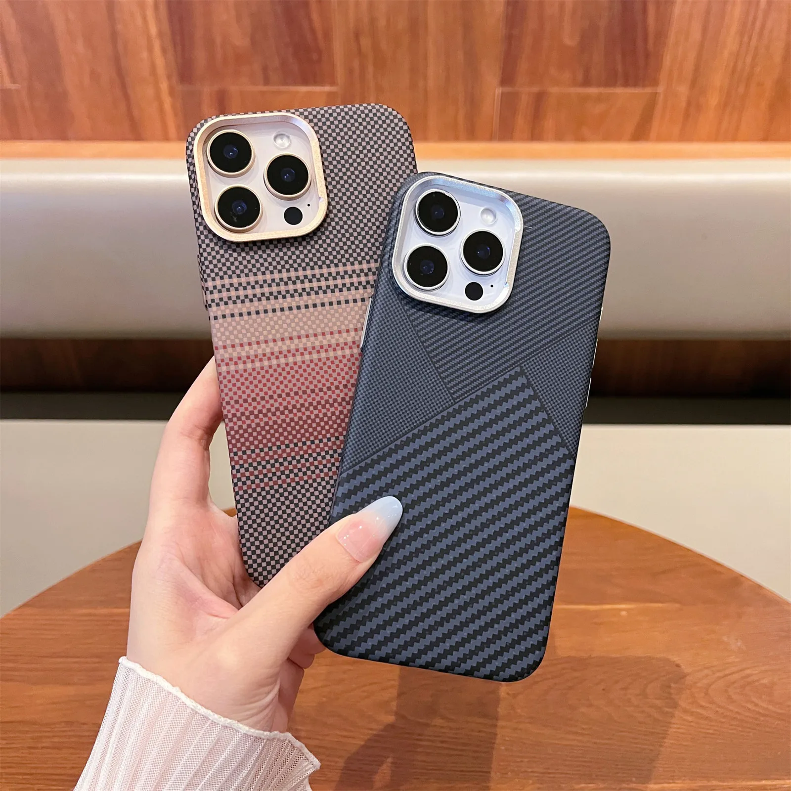 Neue magnetische Handyhülle aus Kohlefaser für iPhone 16, 15, 14, 13, 12 Pro Max, stoßfeste, schlanke Kevlar-Schutzhülle ﻿ ﻿ ﻿