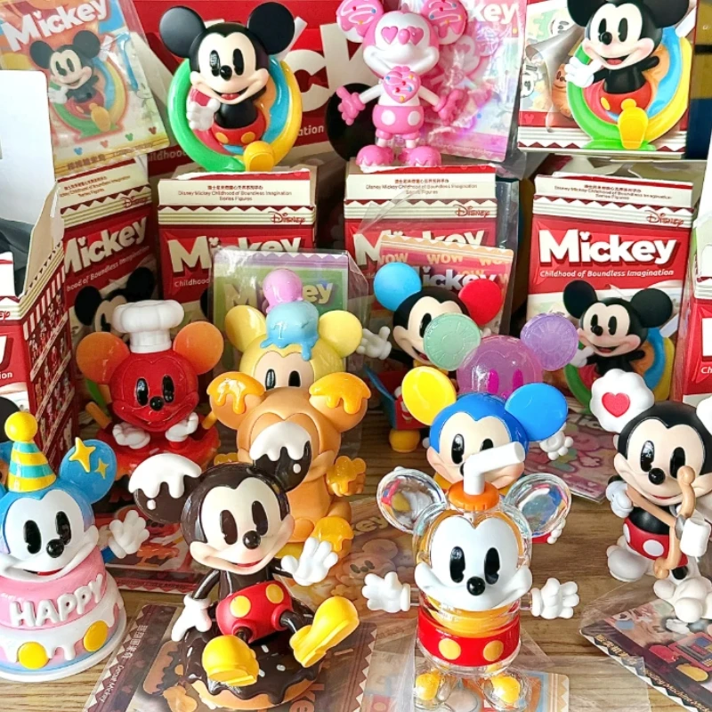 Original New Disney Mickey Children'S Boundless Series Ice Cream Doughnuts Mickey Blind Box Handmade Ornament Girl Cute Gift Toy