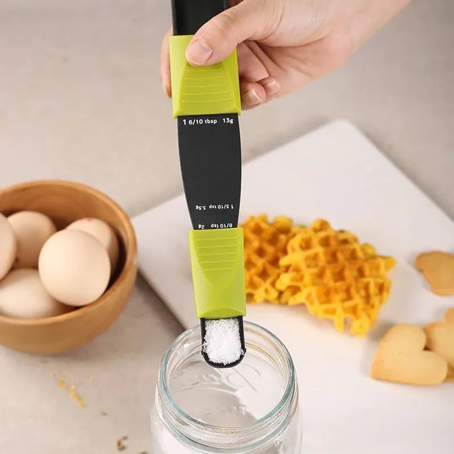 Double-headed graduated measuring spoon, measuring spoon, used for sugar, salt, coffee, powder, kitchen baking gadgets.