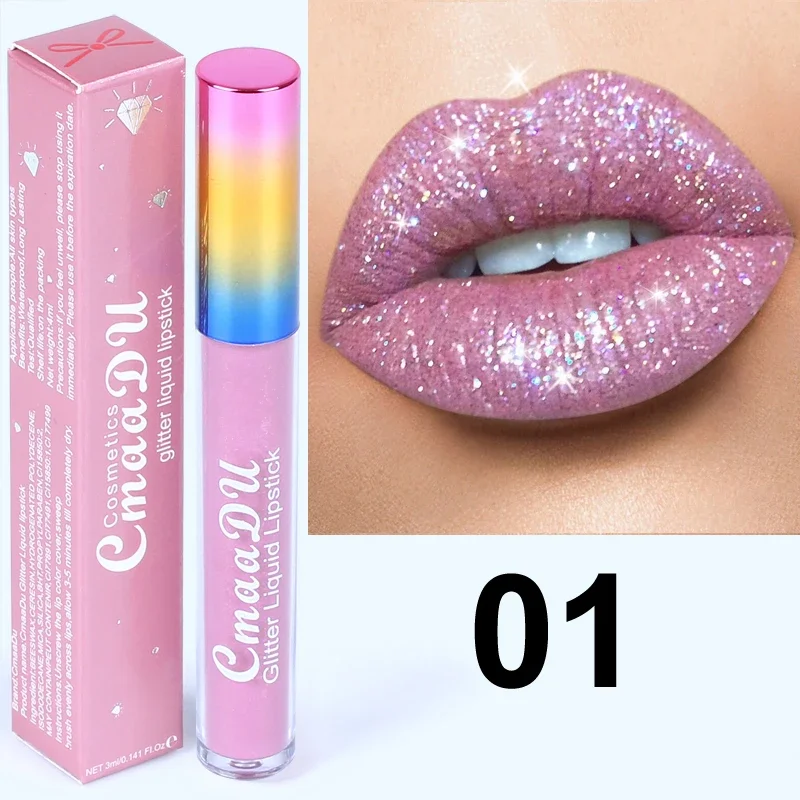 Cmaadu Diamond Shinny Lip Gloss Lips Makeup Cosmetics Glitter Liquid Lipstick Shimmer Matte Maquiagem Mate Batom Lipgloss