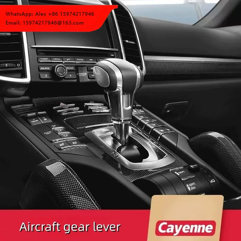 Compatible Porsche Cayenne 958 Automatic Shift Lever/Shift Knob Button 2011-2017 Carbon Fiber & Leather Made In China