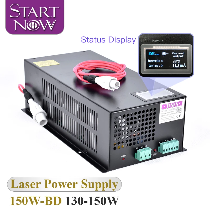2025Startnow 150W-BD Fuente de alimentación láser 150W con pantalla de visualización para tubo láser CO2 de 130W