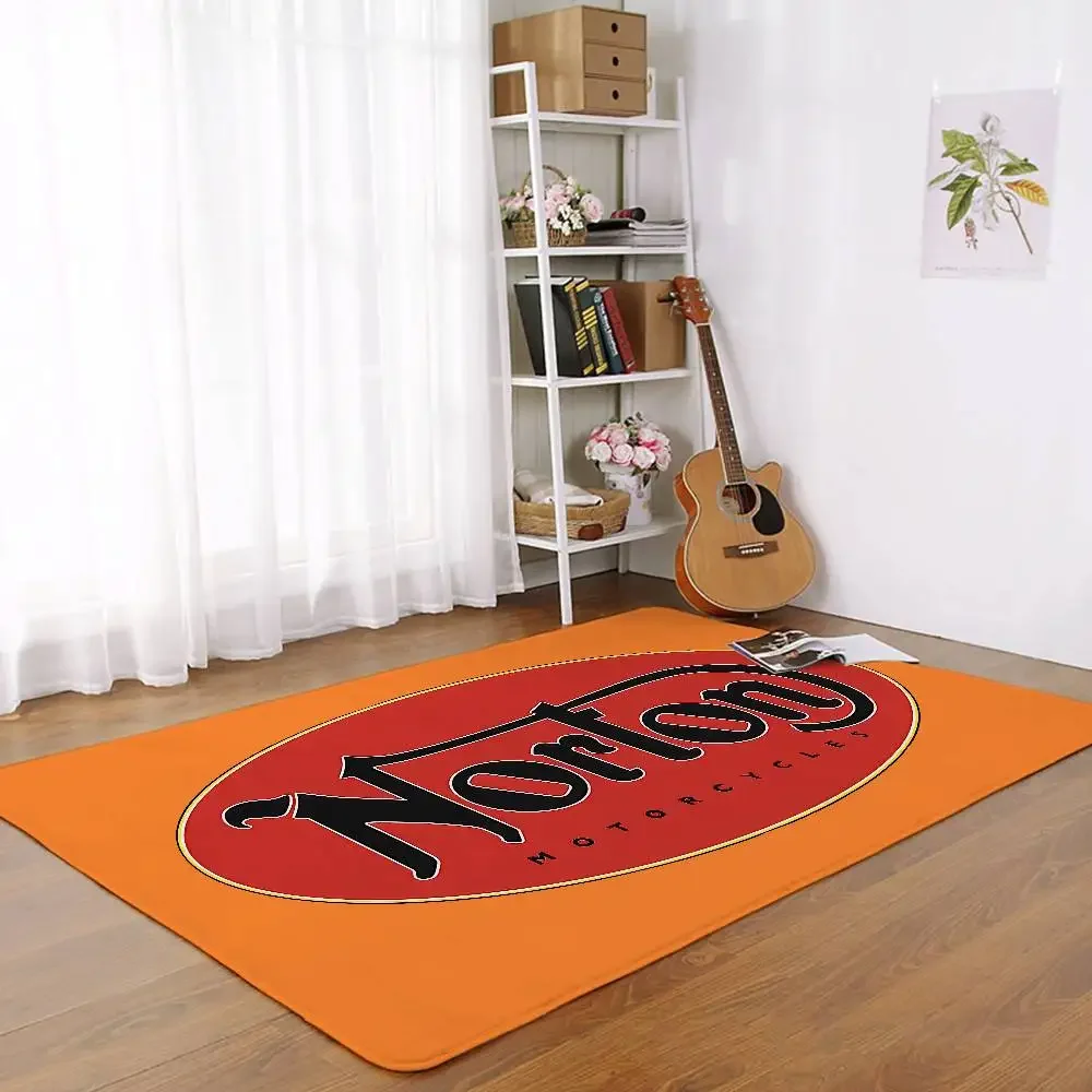 N-NORTONS دراجة نارية شعار الكلمة حصيرة الحمام ماصة حصيرة بسيطة باب الأوساخ مقاومة حصيرة المنزل المطبخ حصيرة القدم حصيرة دخول حصيرة