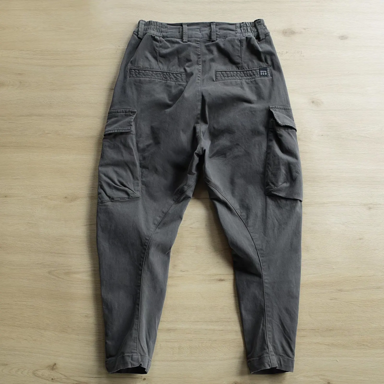 

American Waed Multi-ket Work Pants Men's Loose Tapered Casual Pants Youth Trendy Leisure Pants Men Nine-Piece Pants