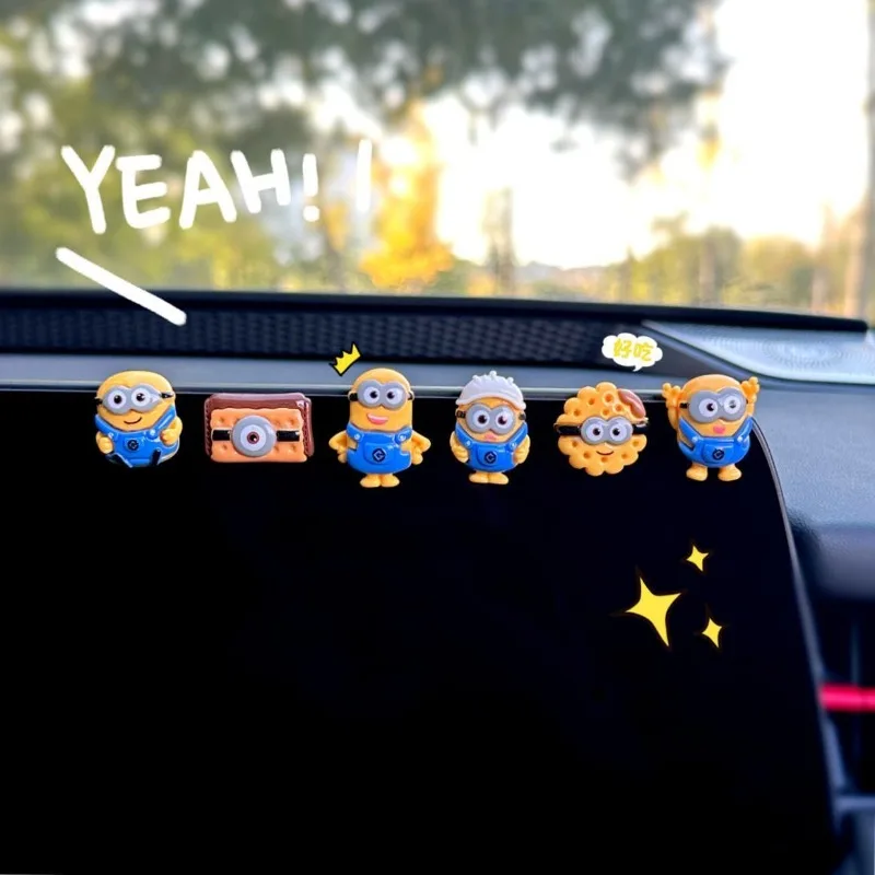 Minions Car Air Outlet Decoration Clip Cartoon Creative Car Air Conditioning Decor Anime Cute Car Interior Small Accessories