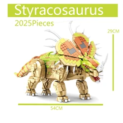 New 2024 Styracosaurus Building Blocks Bricks OF Dinosaur Jurassic Series For 9-18  years old 2025Pcs Big Model